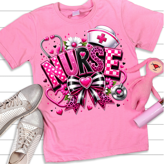 Nurse Pink Bow Breast Cancer Awareness
