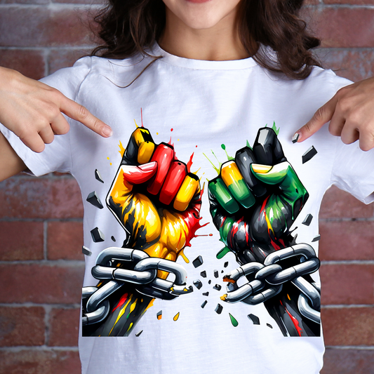 Red Yellow Green Fist Breakin Chains