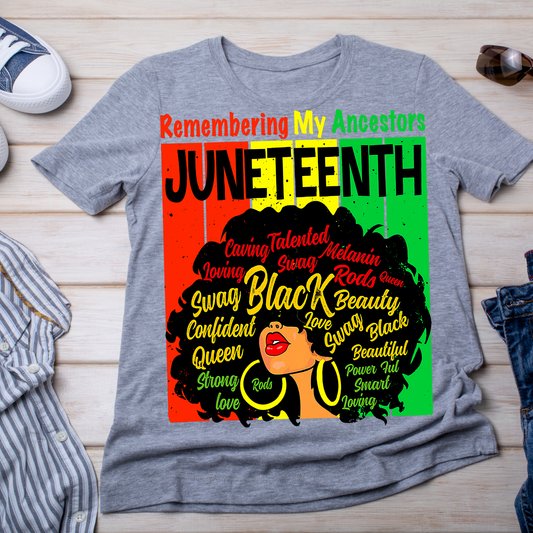 Remembering My Ancestors - Juneteenth - Afro Queen & Hoops