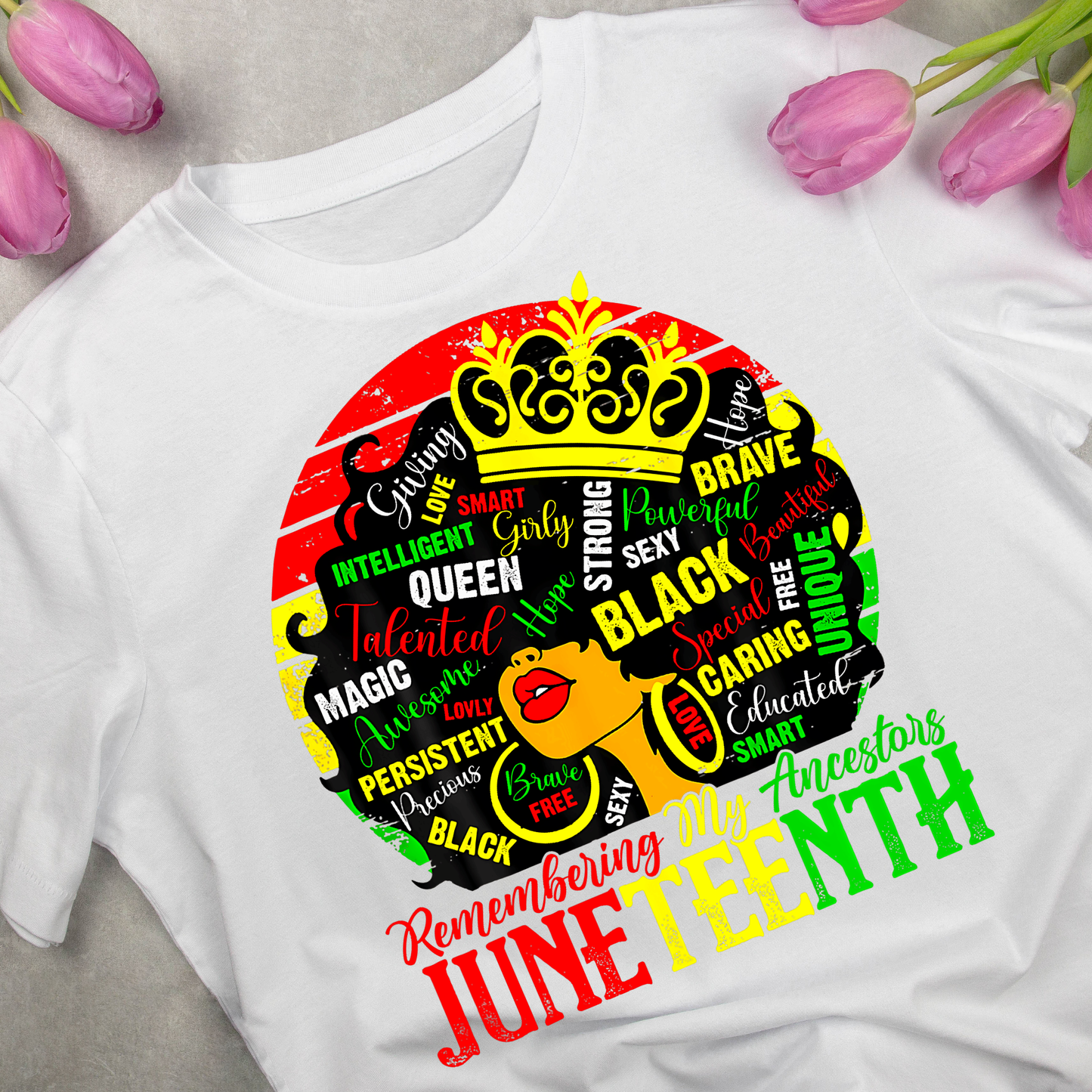 Remembering My Ancestors Juneteenth - Afro Queen with Crown