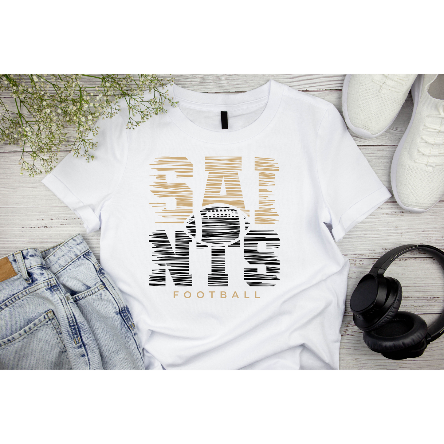 SAINTS - Destressed Saints Football