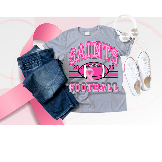 Saints Football Old School Breast Cancer Awareness Shirt