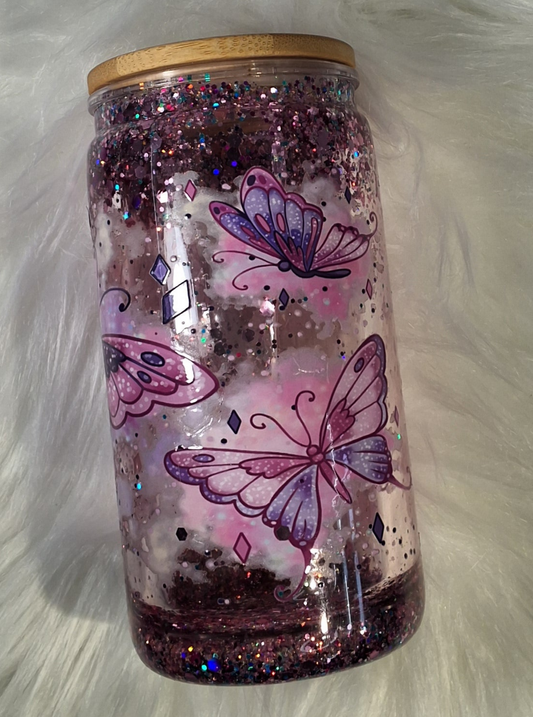 RTS - Butterfly Snow Globe 16oz Jar